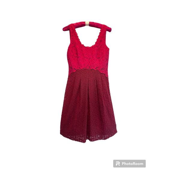 Anthropologie Moulinette Soeurs Carmindy Dress Pink Burgundy Lace 4 New - Picture 2 of 11